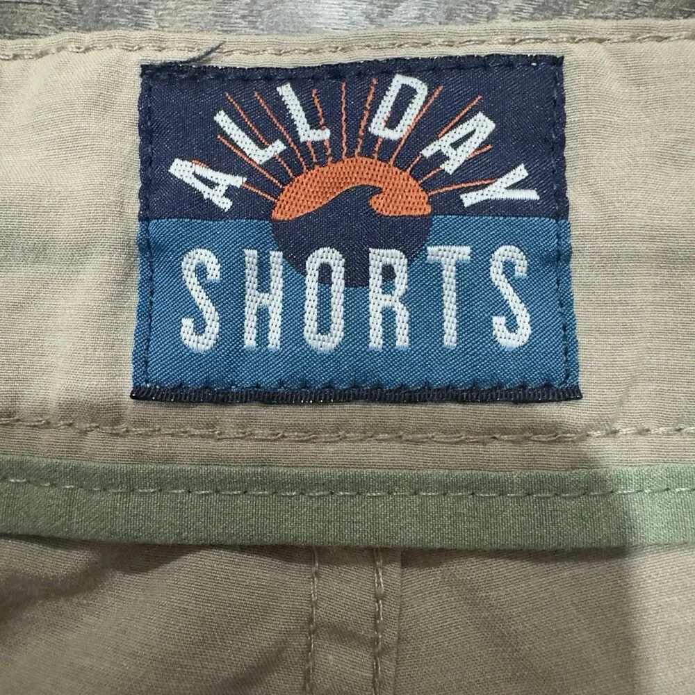 Faherty All Day Shorts Men’s 31 Beige Casual Drawstring Hybrid Shorts Stretch